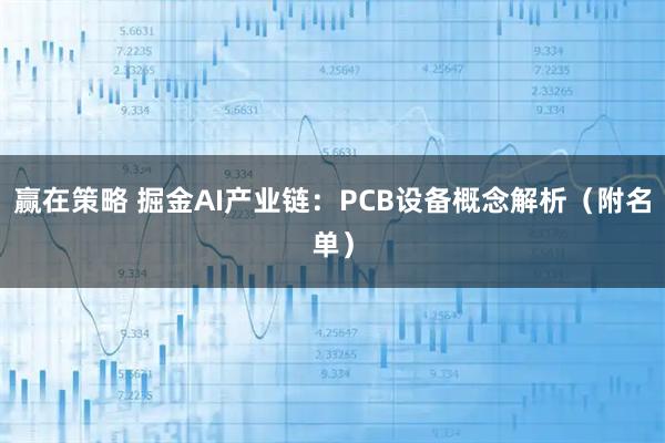 赢在策略 掘金AI产业链：PCB设备概念解析（附名单）