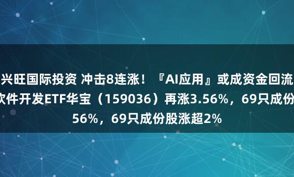 兴旺国际投资 冲击8连涨！『AI应用』或成资金回流的关键！软件开发ETF华宝（159036）再涨3.56%，69只成份股涨超2%